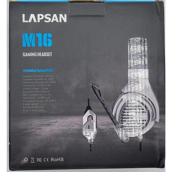 LUPSAN Gaming Headset for Xbox One PS4 PC Mic Stereo with Microphone - Picture 7 of 11